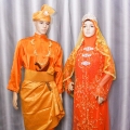 Baju Pengantin Oren Sepasang Rm399 Untuk Disewa