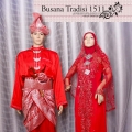 Baju Pengantin Merah Sedondon Sepasang Rm399 Untuk Disewa
